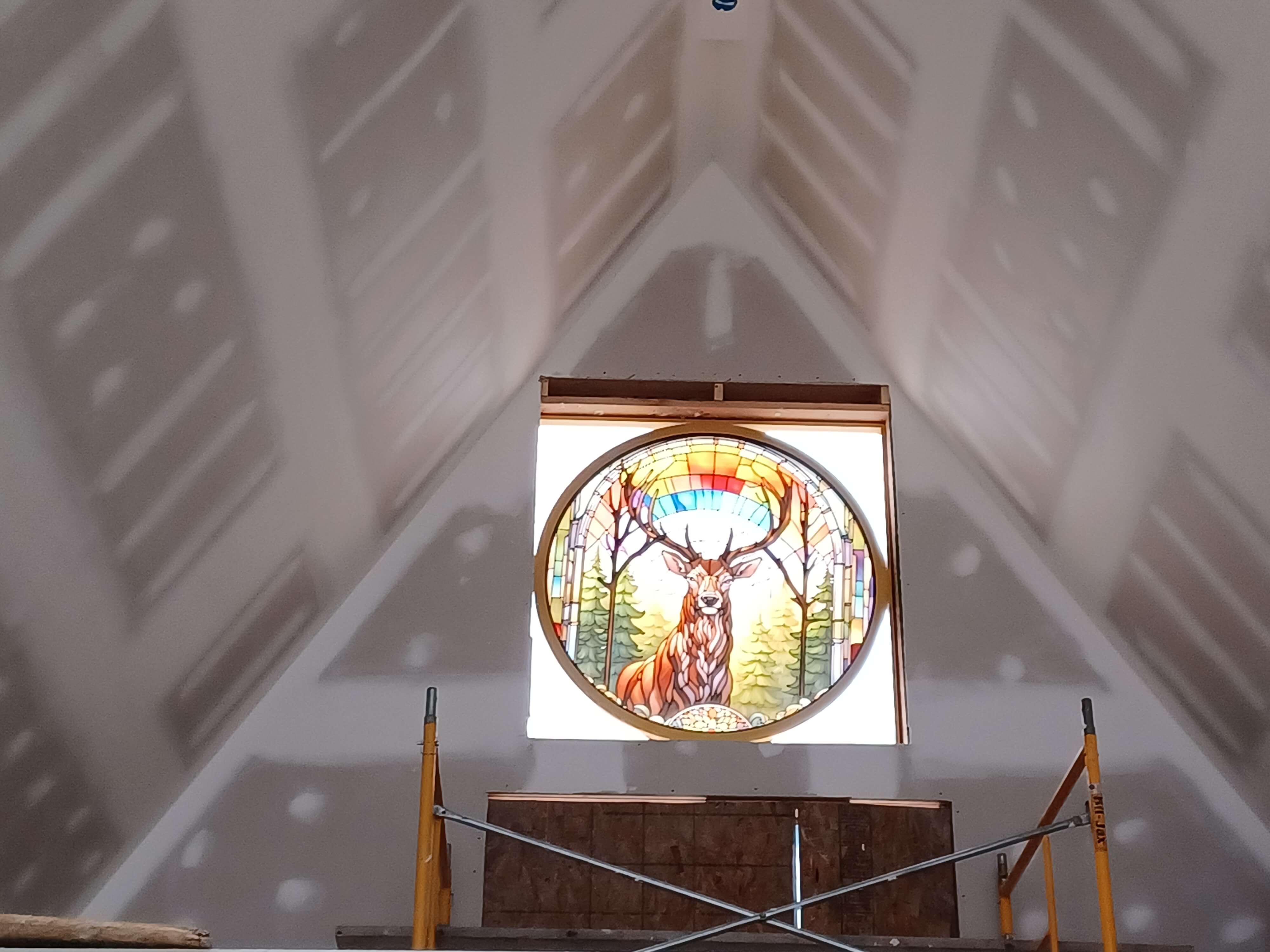 Aluminum Seamless Welded Round Art Glass Window (3)