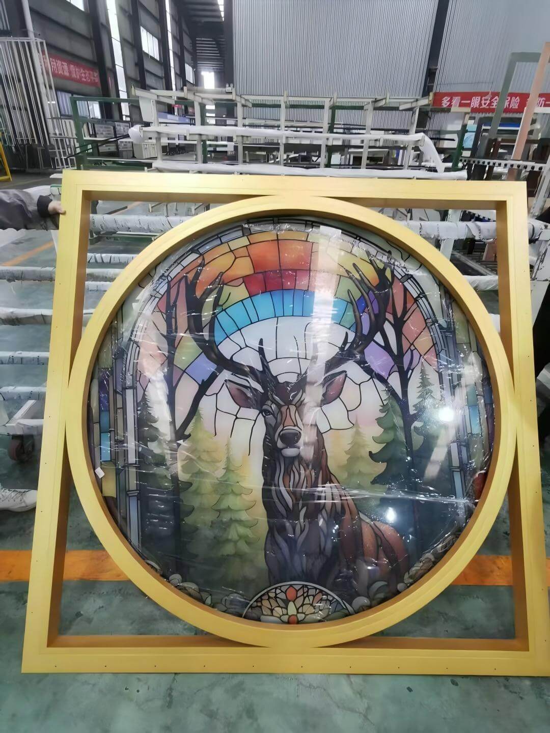 Aluminum Seamless Welded Round Art Glass Window (5)