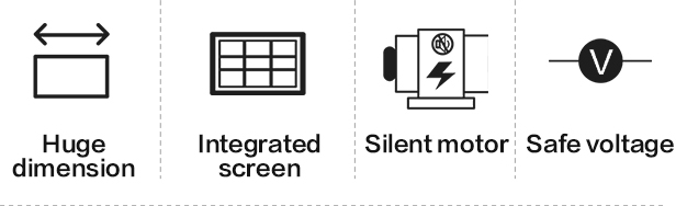 The windowis equipped with integrated screen and silentmotor, and the voltage is lower than safe voltage.