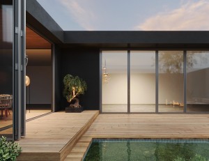 wood aluminum folding door